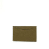 Portacarte in pelle martellata verde oliva con 2 tasche